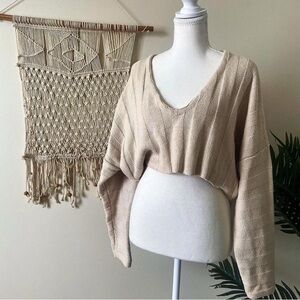 Forever 21 High-Low Ribbed Crop Sweater